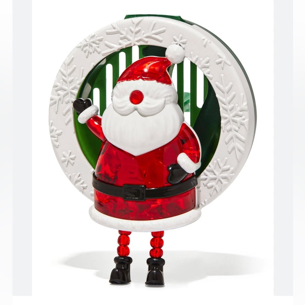 NWT Bath & Body Works Dancing Santa Car Fragrance Holder Vent Visor Clip